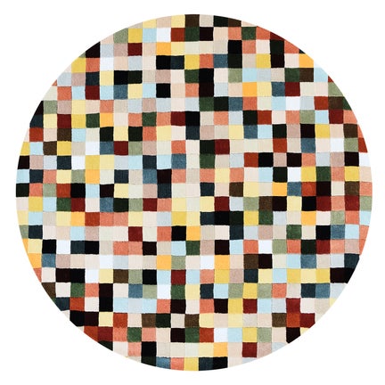 Multicolor Checkerboard 6' Round Rug