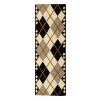 Cream Argyle 2'6" x 8' Runner
