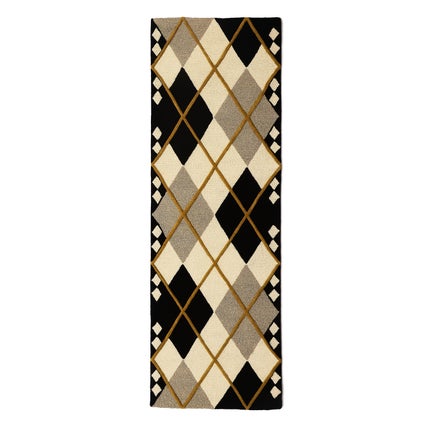 Cream Argyle 2'6" x 8' Runner