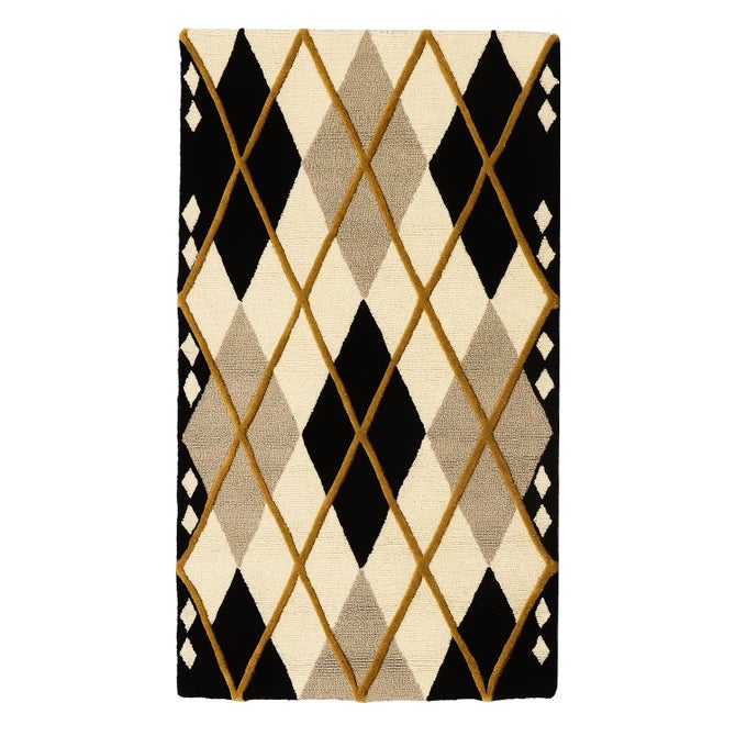Cream Argyle 3' x 5' Rug image number 0