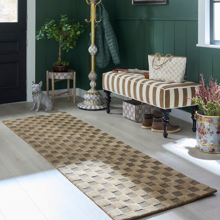 Cocoa Checkerboard 2'6" x 8' Runner