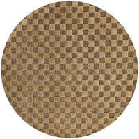 Cocoa Checkerboard 6' Round Rug