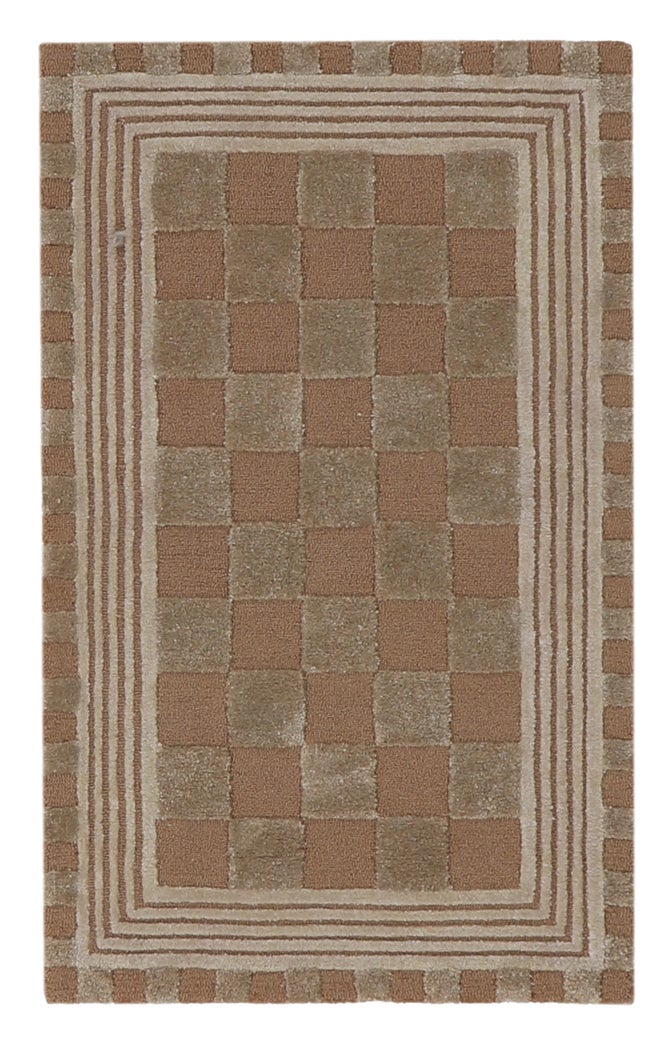 Mocha Tonal Check 2'3" x 3'9" Rug image number 0