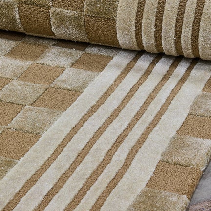 Mocha Tonal Check 2'6" x 8' Rug