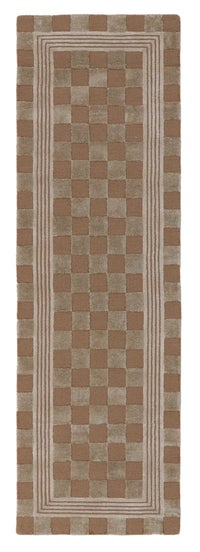 Mocha Tonal Check 2'6" x 8' Rug