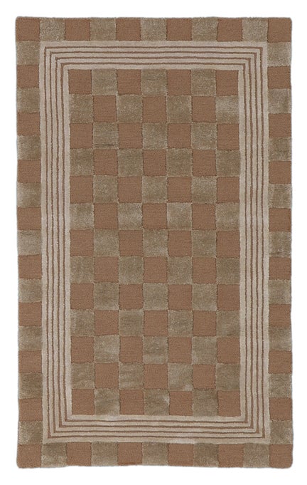 Mocha Tonal Check 3' x 5' Rug