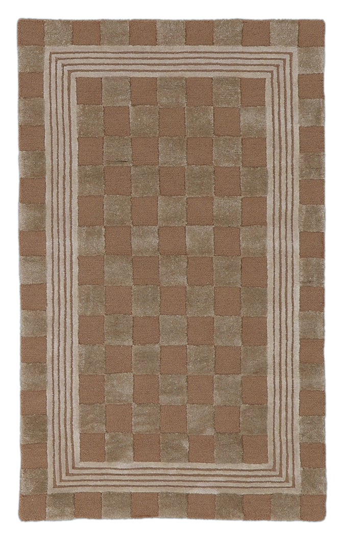 Mocha Tonal Check 3' x 5' Rug image number 0