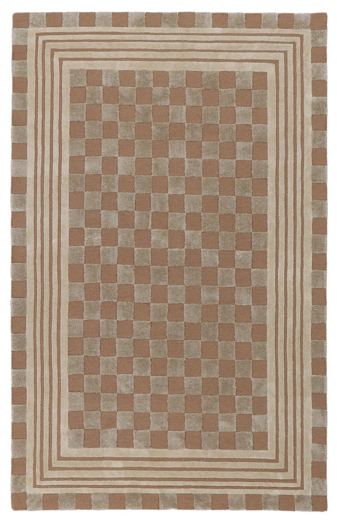 Mocha Tonal Check 5' x 8' Rug image number 0