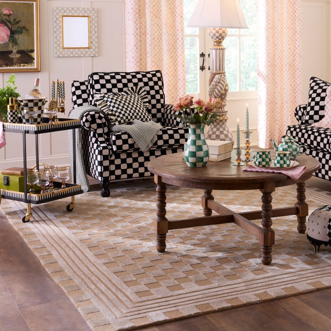 Mocha Tonal Check 8' x 10' Rug image number 1