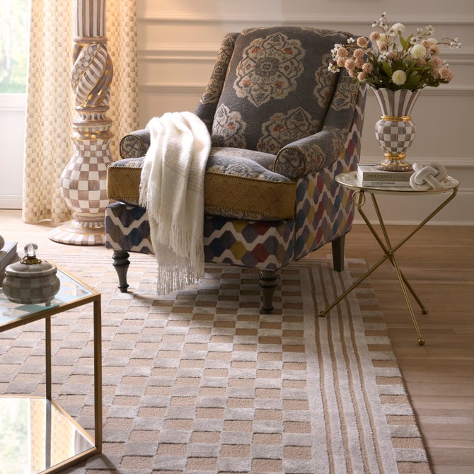 Mocha Tonal Check 8' x 10' Rug image number 3