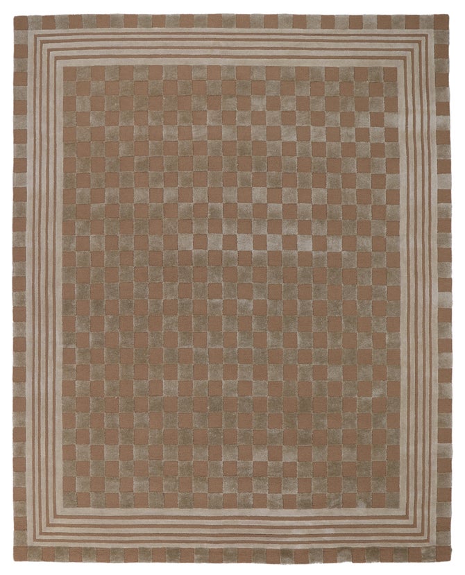 Mocha Tonal Check 8' x 10' Rug image number 0