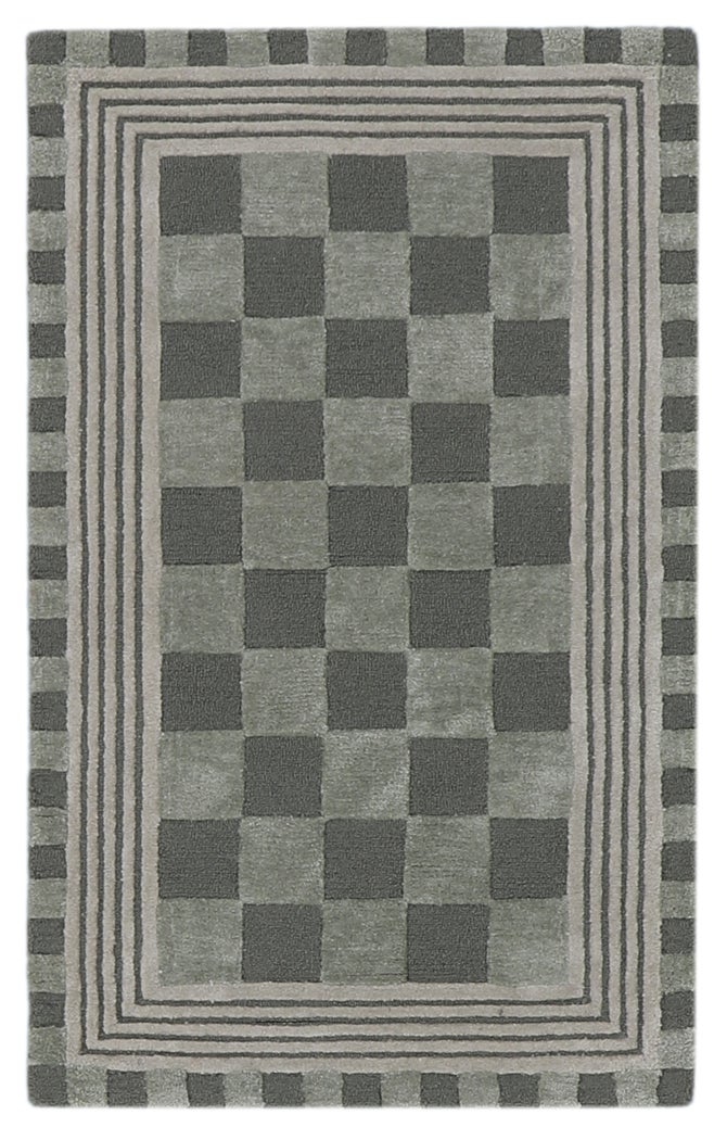 Sage Green Tonal Check 2'3" x 3'9" Rug image number 0