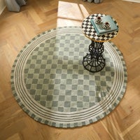 Sage Green Tonal Check 6' Round Rug