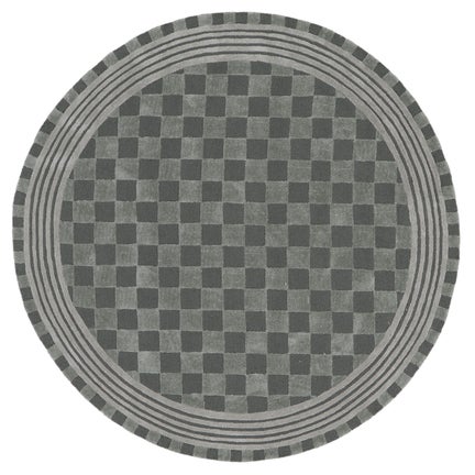 Sage Green Tonal Check 6' Round Rug