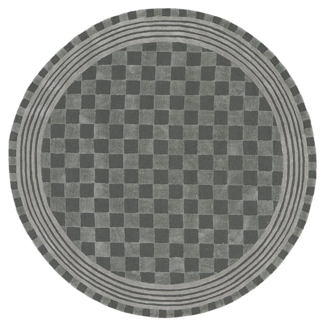 Sage Green Tonal Check 6' Round Rug image number 0
