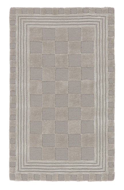 Light Grey Tonal Check 2'3" x 3'9" Rug