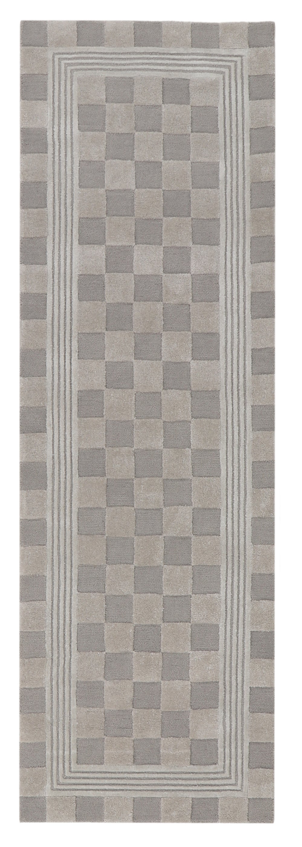 Tonal Check Rug - Light Grey, 2'6