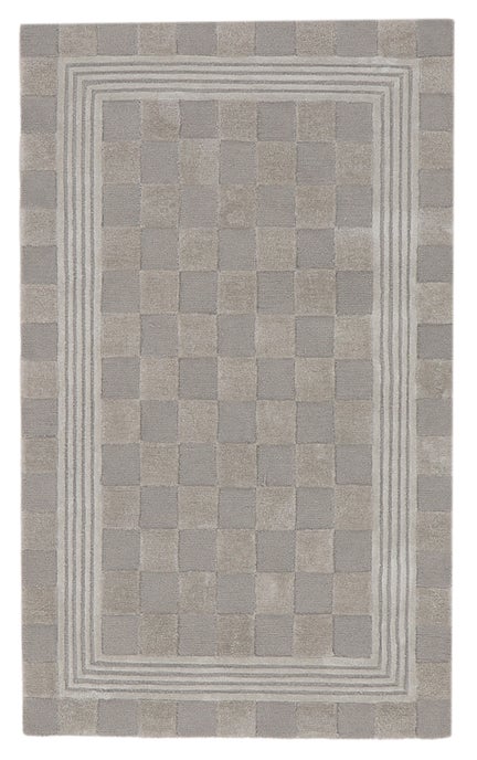 Light Grey Tonal Check 3' x 5' Rug