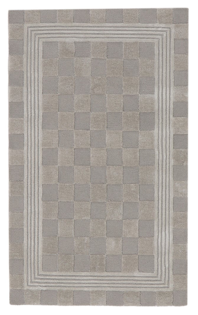 Light Grey Tonal Check 3' x 5' Rug image number 0