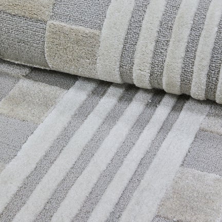 Light Grey Tonal Check 5' x 8' Rug