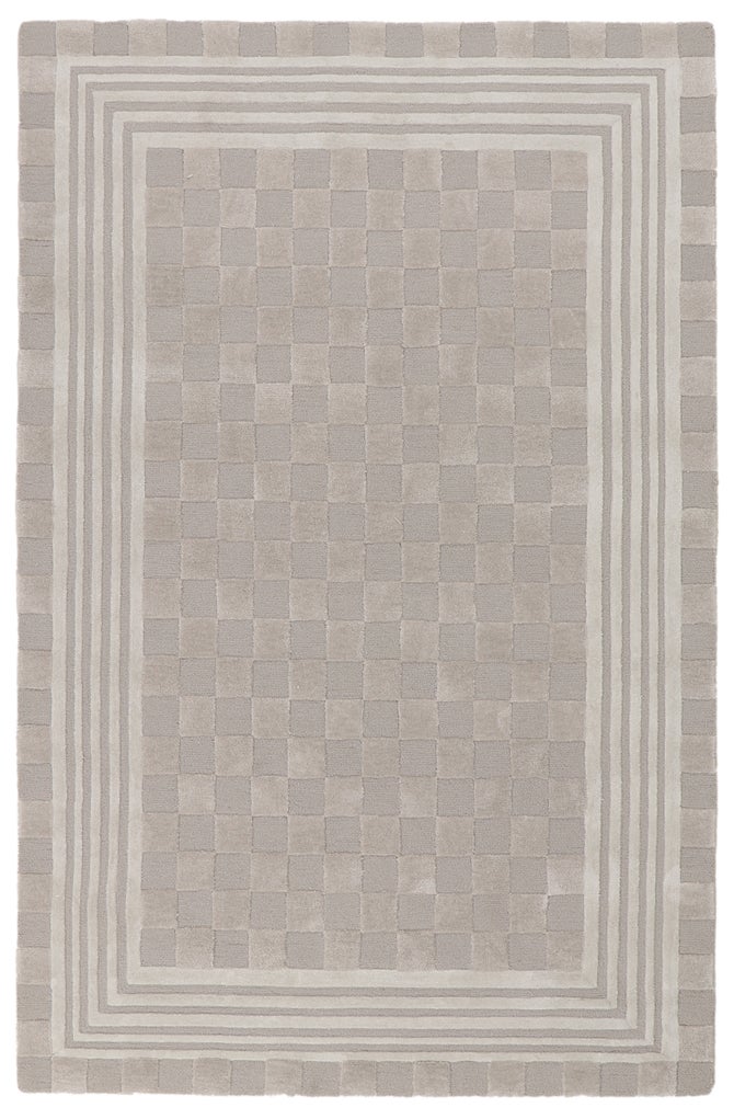 Light Grey Tonal Check 5' x 8' Rug image number 0