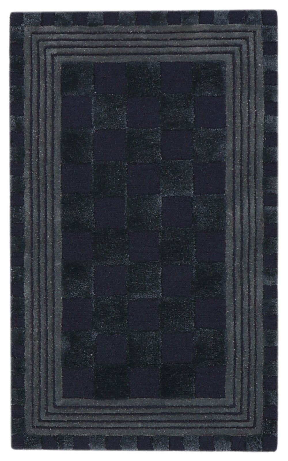 Tonal Check Rug - Indigo, 2'3