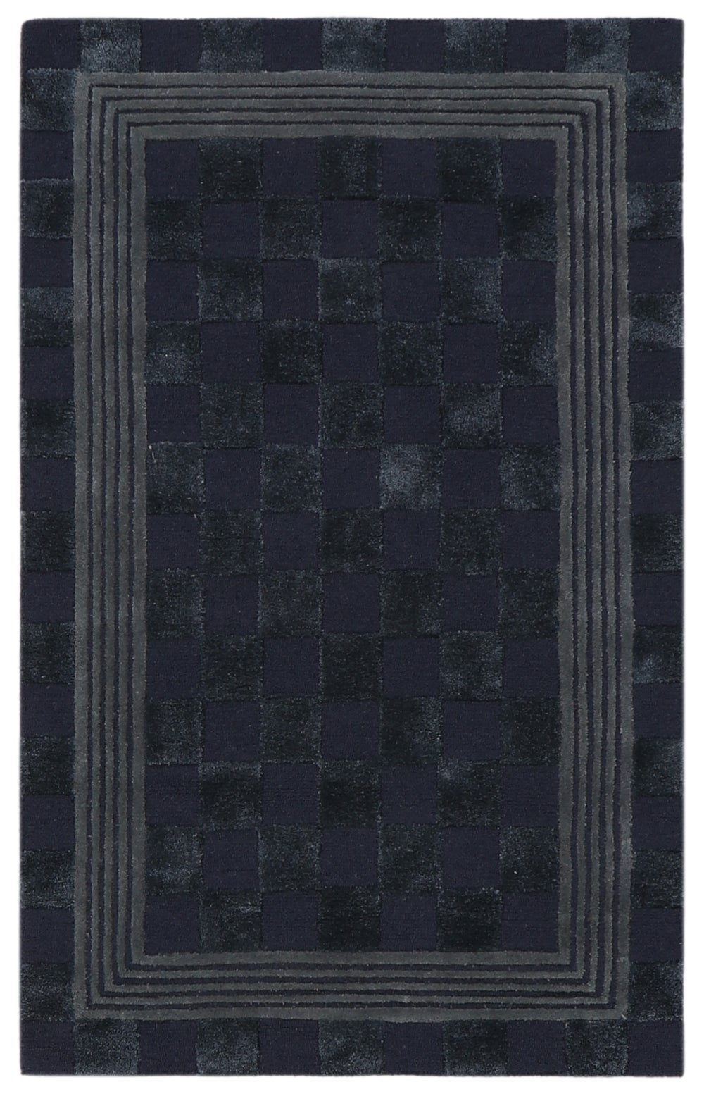 Indigo Blue Tonal Check 3' x 5' Rug mackenzie-childs Panama imagen 1