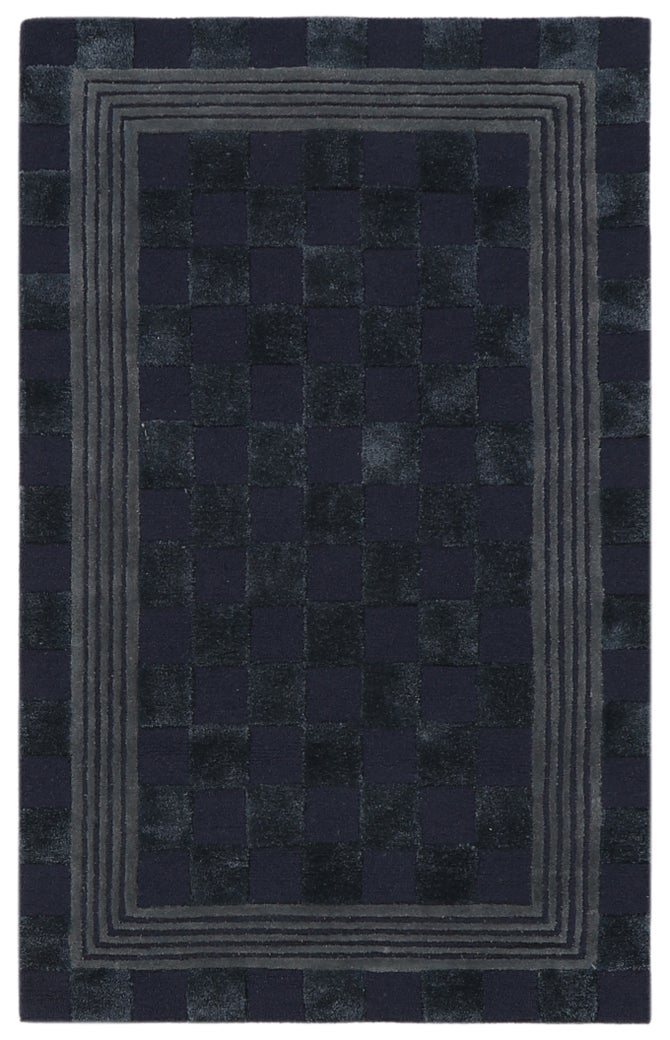 Indigo Blue Tonal Check 3' x 5' Rug image number 0