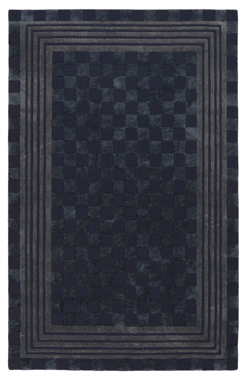 Tonal Check Rug - Indigo, 5' x 8' mackenzie-childs Panama imagen 1