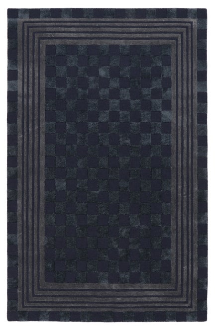 Indigo Blue Tonal Check 5' x 8' Rug
