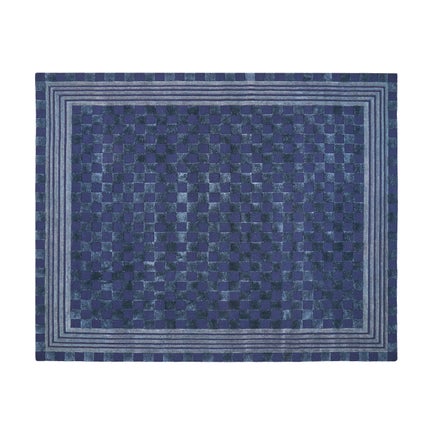 Indigo Blue Tonal Check 8' x 10' Rug