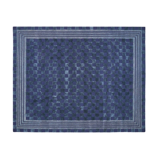 Indigo Blue Tonal Check 8' x 10' Rug image number 0