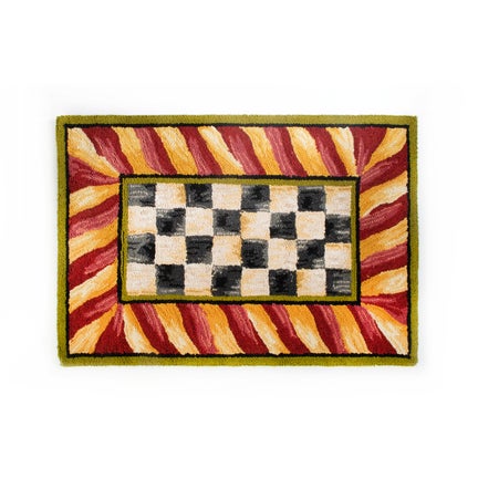 Courtly Check Red & Gold 2' x 3' Rug