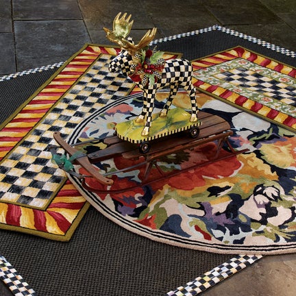 Courtly Check Red & Gold 2'6" x 8' Runner