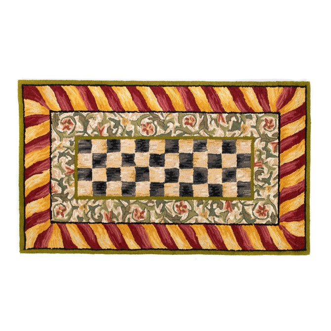 Courtly Check Red & Gold 3' x 5' Rug image number 0