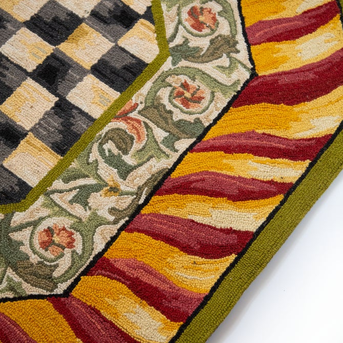 Courtly Check Red & Gold 6' Octagon Rug image number 1