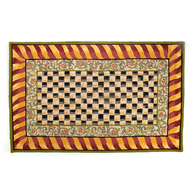 Courtly Check Red & Gold 5' x 8' Rug image number 0