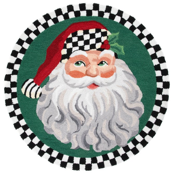 Santa 3' Round Rug image number 0