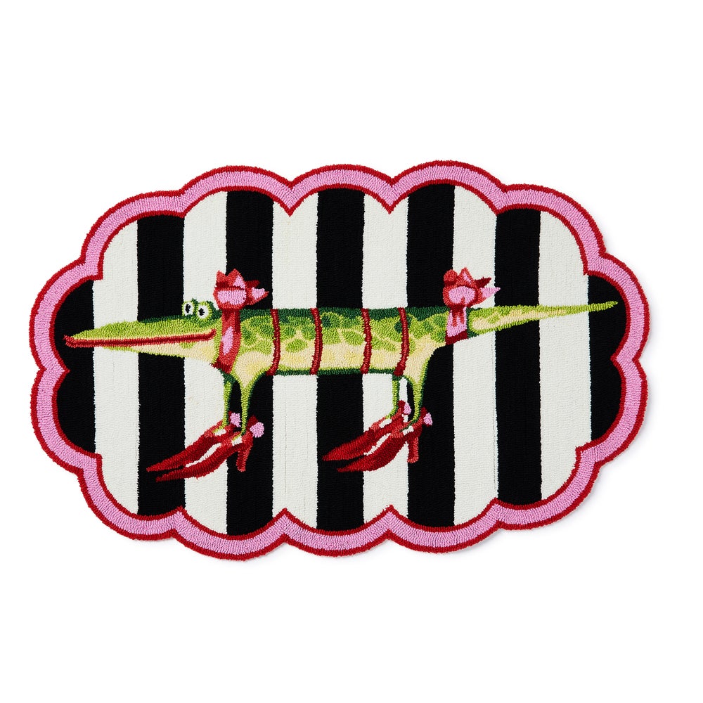 Patience Brewster Gloria Alligator 4' Scalloped Rug mackenzie-childs Panama imagen 1 Patience Brewster Gloria Alligator 4' Scalloped Rug mackenzie-childs Panama imagen 1
