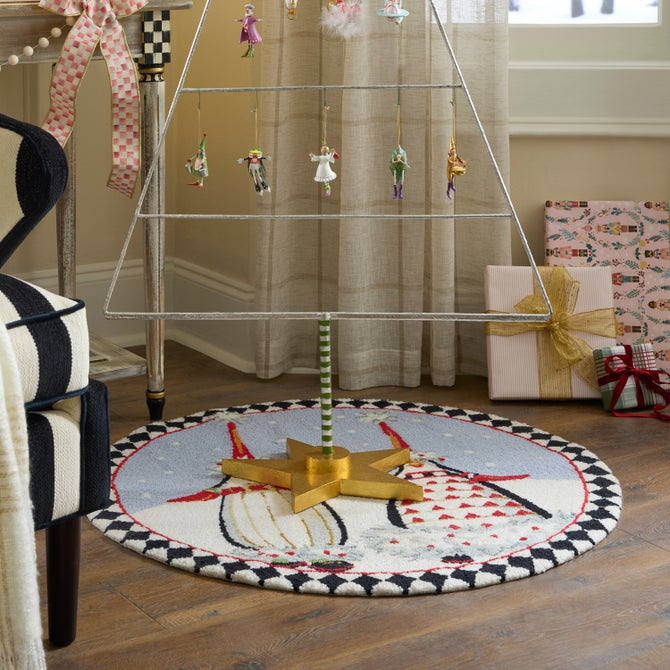 Patience Brewster Santa Penguins 3' Round Rug image number 2