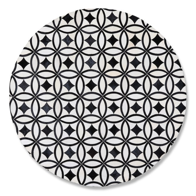White Kyoto Hair on Hide 6' Round Rug image number 0