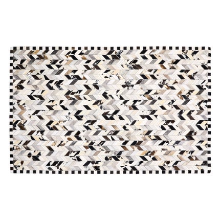 Black Herringbone Hair on Hide 5' x 8' Rug