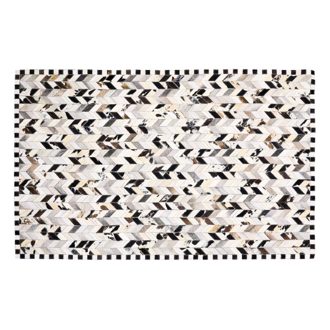 Black Herringbone Hair on Hide 5' x 8' Rug image number 0
