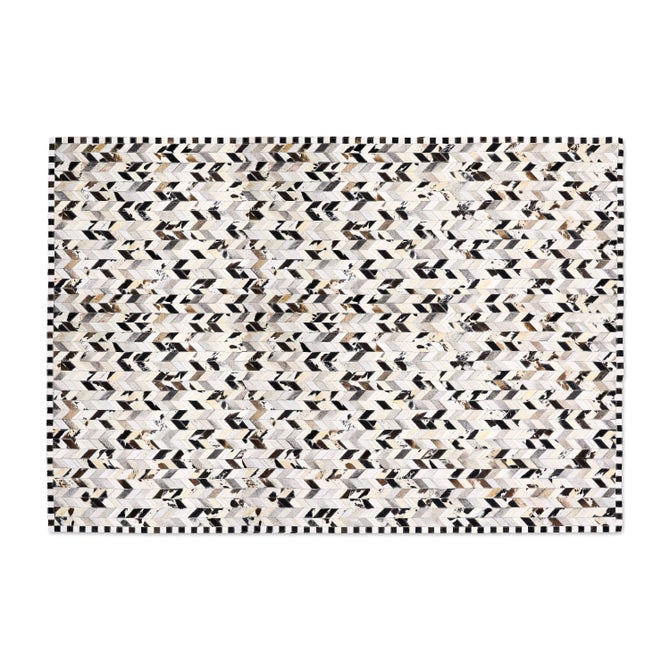 Black Herringbone Hair on Hide 8' x 10' Rug image number 0