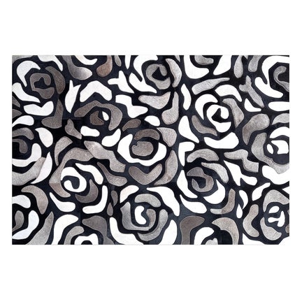 Abstract Roses Hair on Hide Grey 5' x 8' Rug
