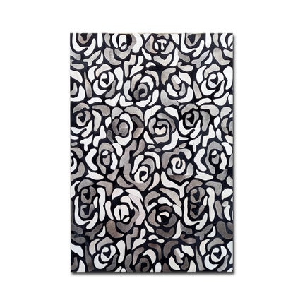 Abstract Roses Hair on Hide Grey 8' x 10' Rug