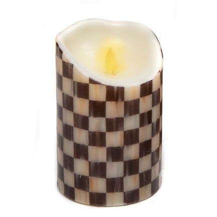 Courtly Check Flameless 6" Pillar Candle