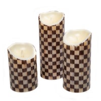 Courtly Check Flameless 6" Pillar Candle