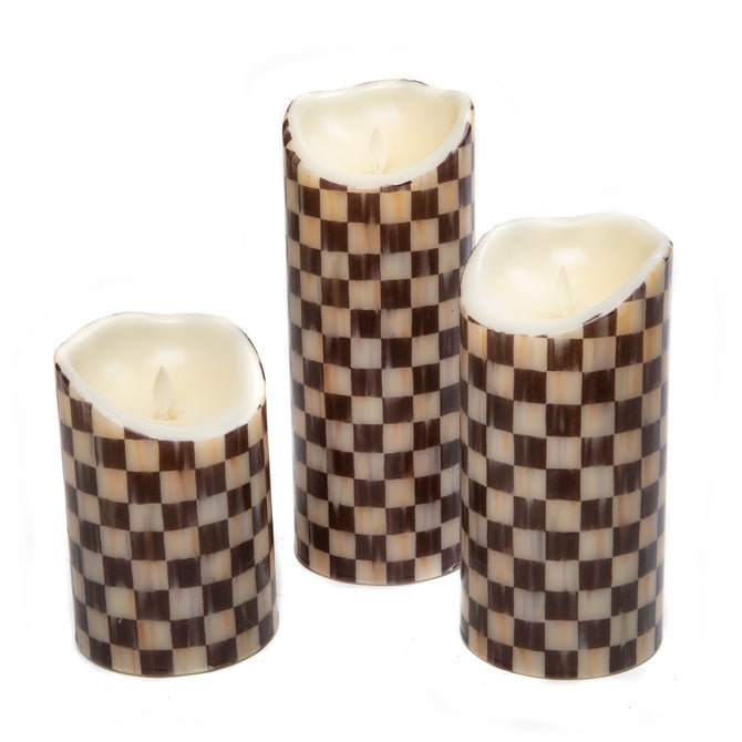 Courtly Check Flameless 6" Pillar Candle image number 2