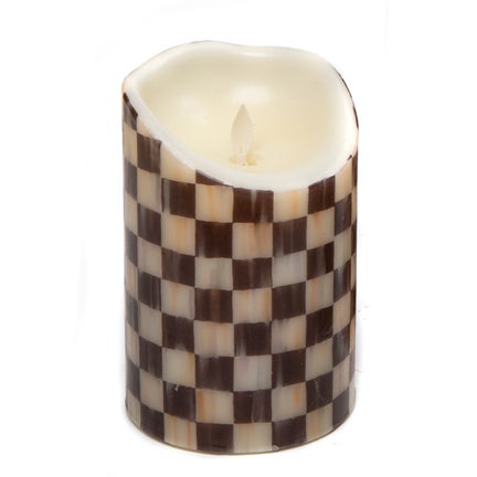 Courtly Check Flameless 6" Pillar Candle